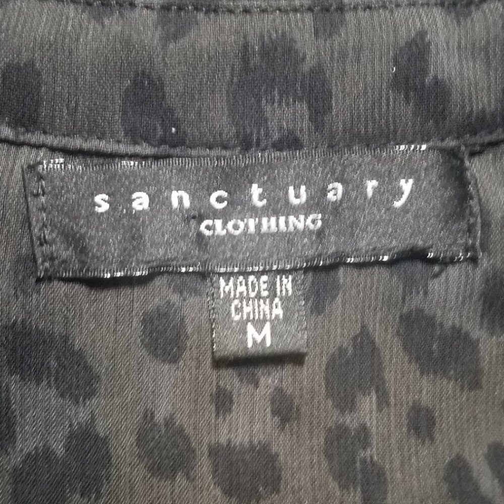 Sanctuary Sheer Black Button Down Blouse With Che… - image 2